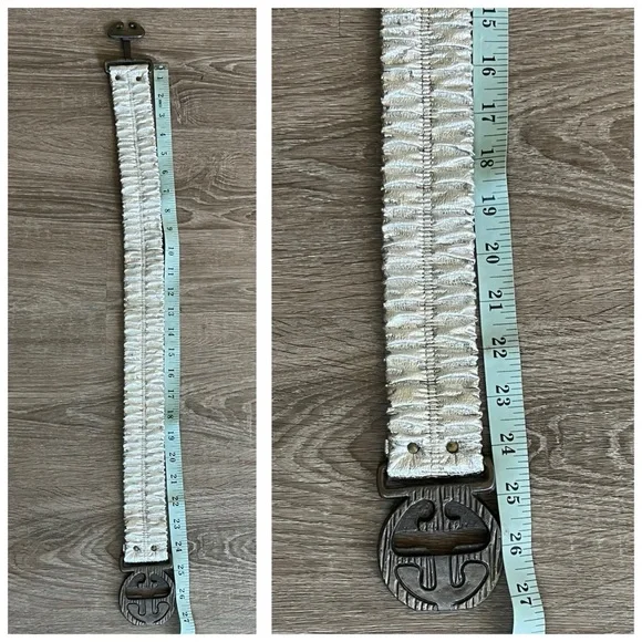 Vintage 1970’s Enrico Coveri Italian Designer Silver Unique Disco Belt Rare